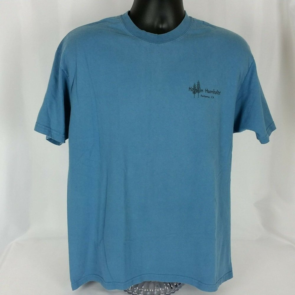Hops in Humboldt Micro Brew Festival Blue Tee Shirt Mens Large Humboldt County - Picture 2 of 10